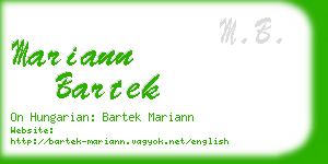 mariann bartek business card